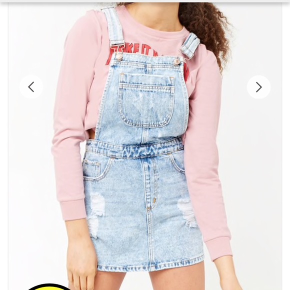 forever 21 jean overall dress